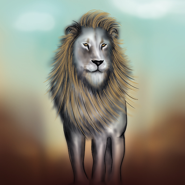 ציור דיגיטלי - אריה